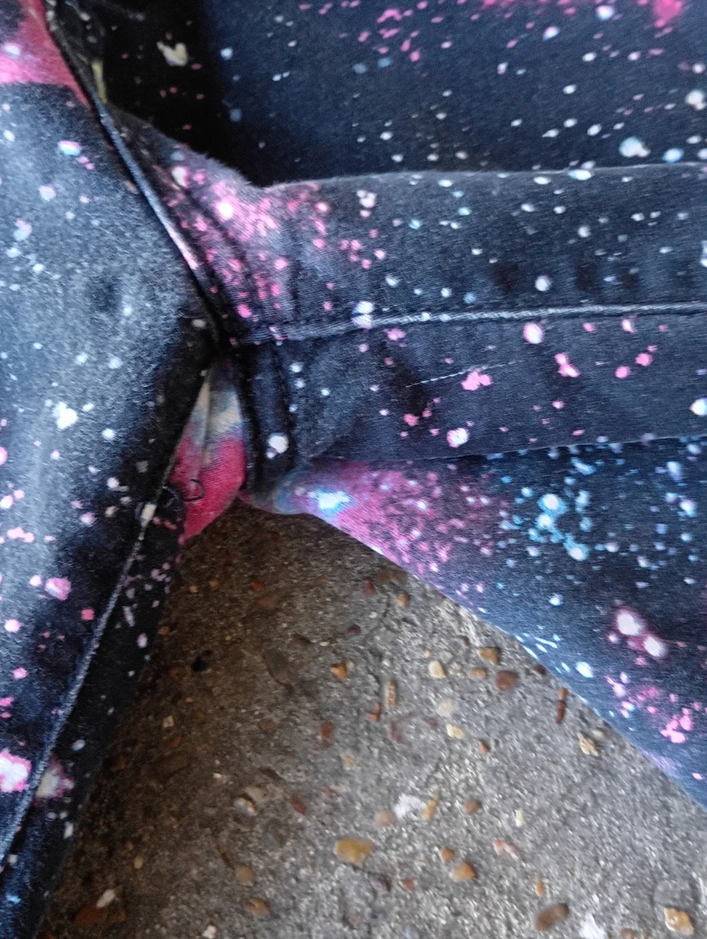 2/$10 Hot Topic Blackheart Galaxy Print Pink & Black Skinny Jeans Size 7 - Picture 6 of 8